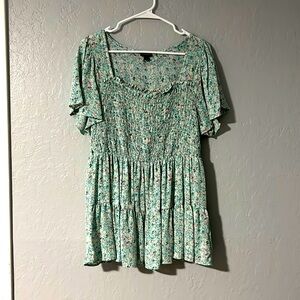 Torrid Smocked Floral Top